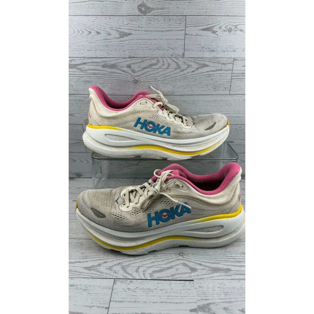 Hoka One One Bondi 9 1162012-ALBST White 9.5B Womens Sneakers Running Shoes #970